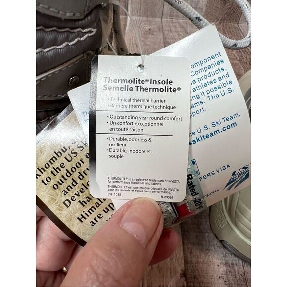 Khombu Kristal Silver White Waterproof Thermolite‎ Fur Lined Winter Boots 1 NIB - Picture 10 of 11